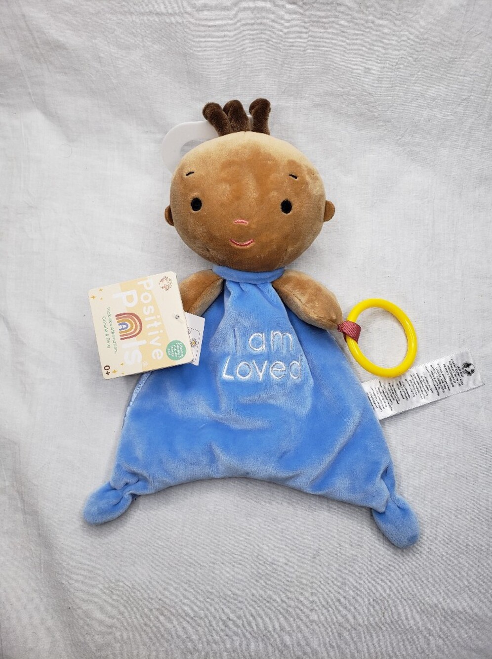 Small Kids for Culture 10” Positive Pals Blanket Doll Brown Skin Tone Blue